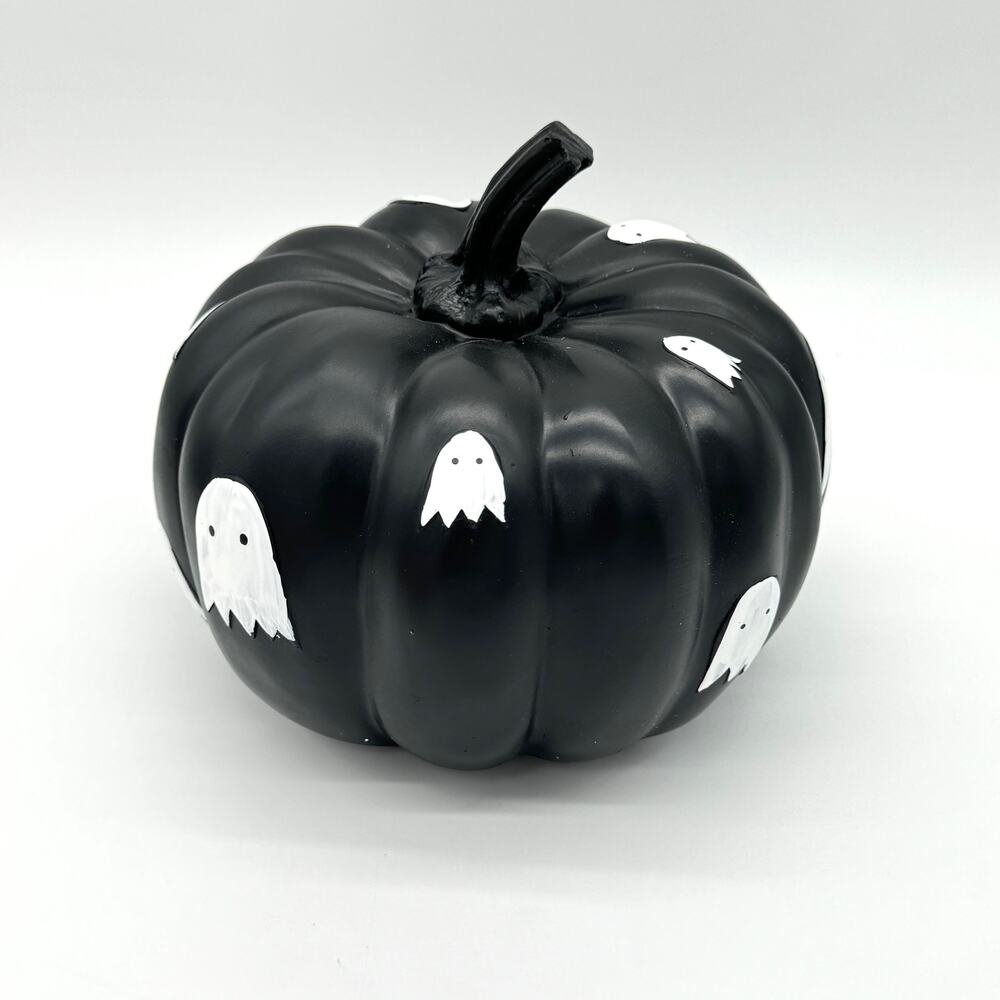 Black & White Halloween Ghost Pumpkin Candy Corn Lane Ghosts New 8” - Picture 3 of 6
